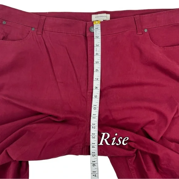Talbots WOMENS PLUS SIZE 26W x 29" Zip Ankle Pants 5-Pocket Stretch Burgundy - Picture 12 of 16